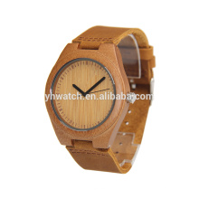 a Bamboo Case Stainless Steel Inner Case Genuine Leather Wooden Watches For Unisex